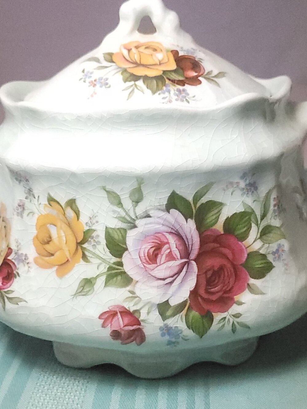 Circa 1950s HJ Wood Kew Floral Teapot England